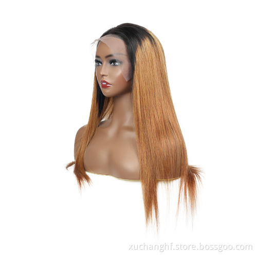 1b/27ombre blonde virgin human hair lace wigs with baby hair for black women dark roots remy honey blonde ombre wigs vendor